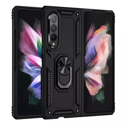 Black 9eight5 phone case for Samsung Galaxy Z Fold 3, rugged hard case with four color options, protective and durable design.