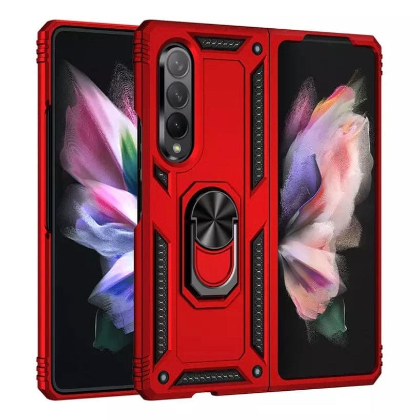 9eight5 rugged black phone case for Samsung Galaxy Z Fold 3, durable hard case with multiple color options, protects the foldable phone.