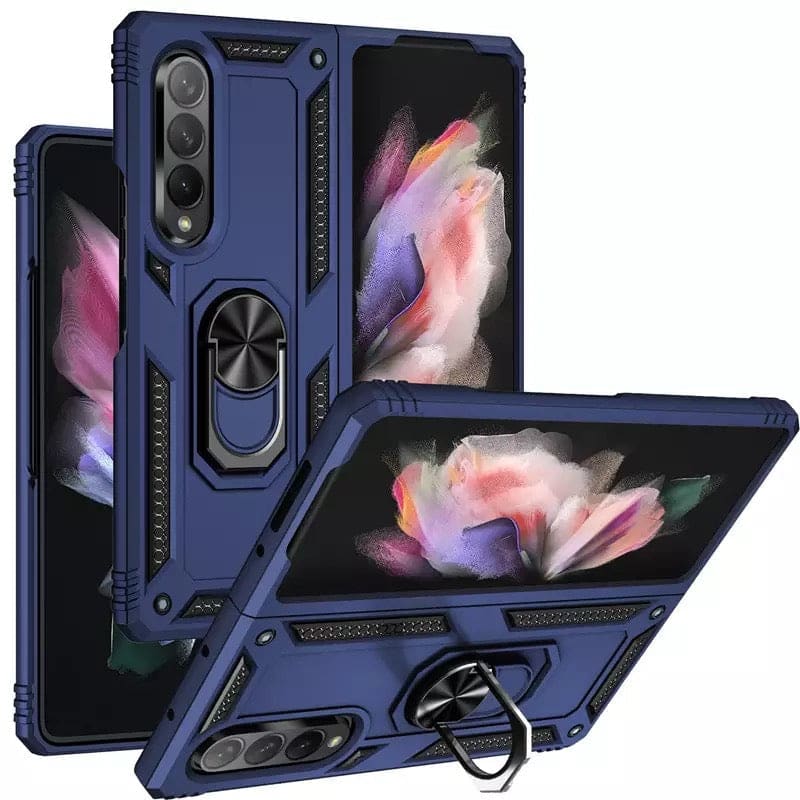 Black rugged hard case for Samsung Galaxy Z Fold 3 by 9eight5, with a sturdy protective design and available in four colors.