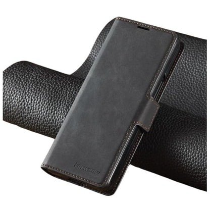 Black 9eight5 phone wallet case for Samsung Galaxy Z Fold 4, available in four colors, designed to protect and complement the device.
