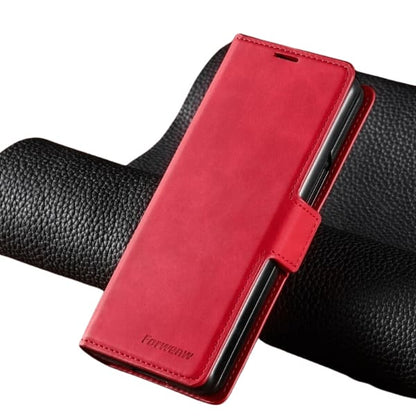 Black 9eight5 wallet phone case for Samsung Galaxy Z Fold 4, available in four colors, with card slots and protective design.