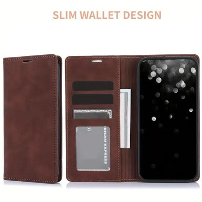9eight5 flip case for iPhone 16 Pro Max 6.7-inch in brown, showcasing a stylish protective phone cover with flap design.