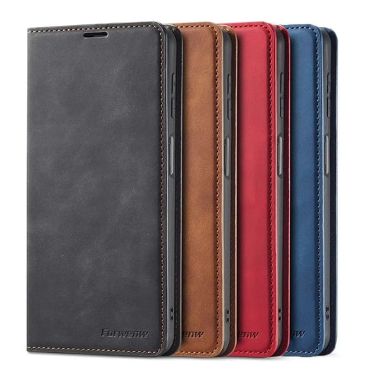 Brown 9eight5 phone case for Samsung Galaxy S23 Plus, available in four colors, with textured design and precise cutouts.