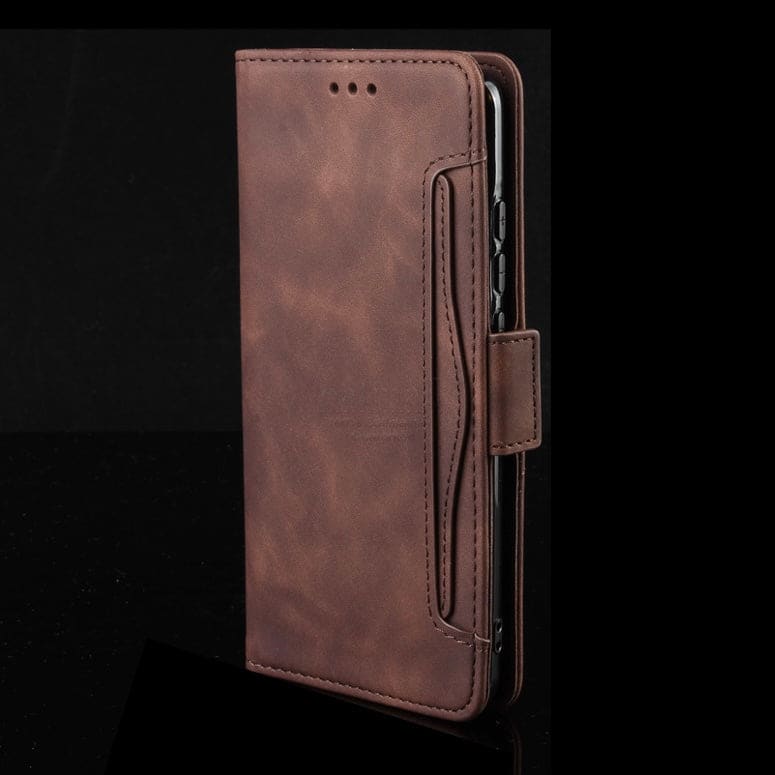9eight5 Samsung Galaxy Z Fold 2 wallet phone case in brown with multiple color options, featuring a protective design and card slots.