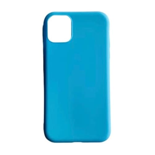 Sky blue 9eight5 iPhone 11 case with slim protective design, showcasing a clear, smooth finish on the phone.