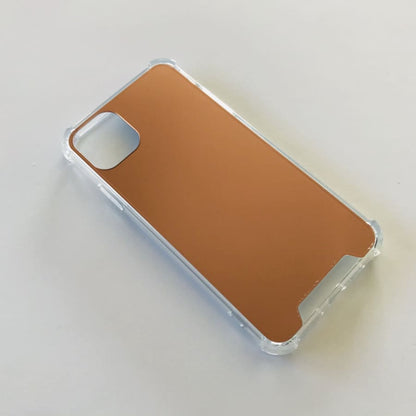 Gold mirror silicone case for iPhone 11 Pro Max by 9eight5, featuring a sleek, reflective finish and soft-touch material.