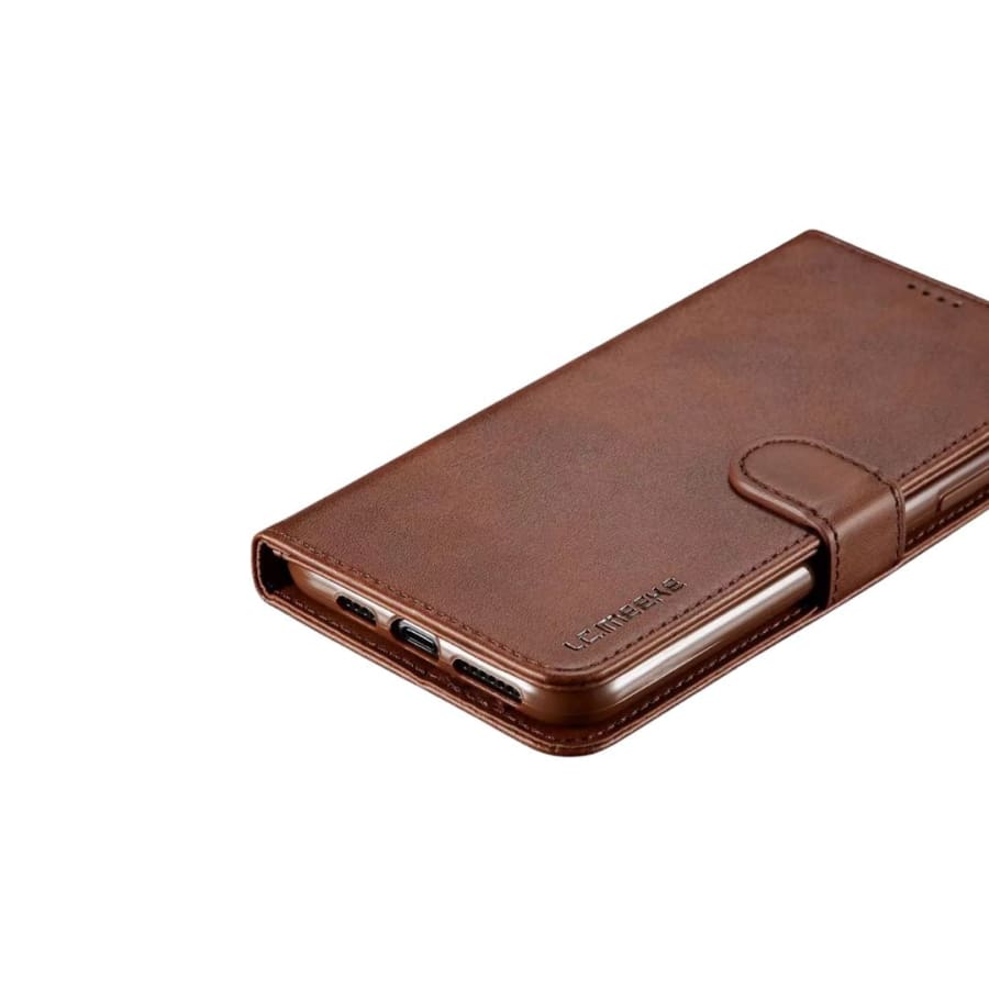 Brown flip case for iPhone 12 Mini (5.4”) by 9eight5, featuring a sleek design and secure cover for phone protection.