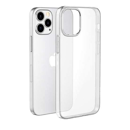 Clear silicone phone case for iPhone 12 Pro Max 6.7-inch by 9eight5, showing a slim, transparent protective cover.