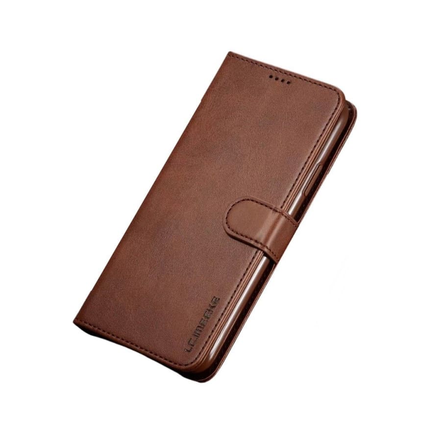 Leather flip case for iPhone 13 Pro Max by 9eight5, featuring a sleek design and precise cutouts for camera and ports.