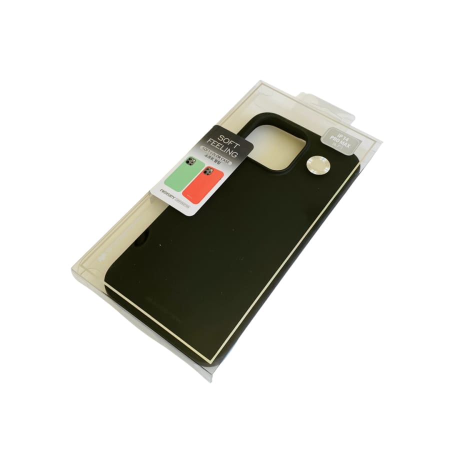 Black Goospery case for iPhone 14 Pro Max 6.7-inch by 9eight5, showing the sleek protective phone cover from the side.