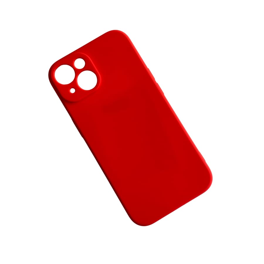 Red 9eight5 iPhone 15 (6.1”) phone case showing a sleek protective cover with precise cutouts for buttons and camera.