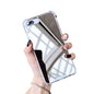 Silver mirror silicone case for iPhone 6/6s by 9eight5, showing a sleek, reflective phone protection with a smooth finish.