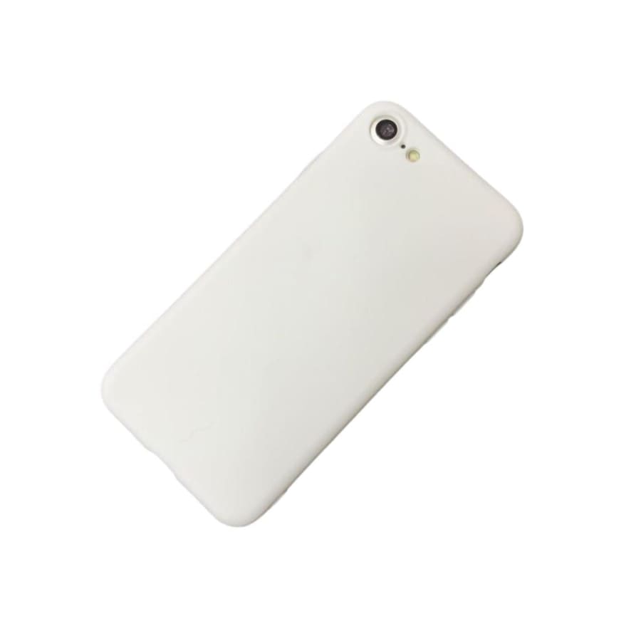 White silicone case for iPhone 6/6s by 9eight5, showing a smooth, snug-fitting protective cover for the phone.