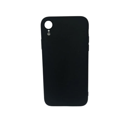 Black silicone phone case for iPhone XR by 9eight5, showing the protective and flexible design suitable for the device.