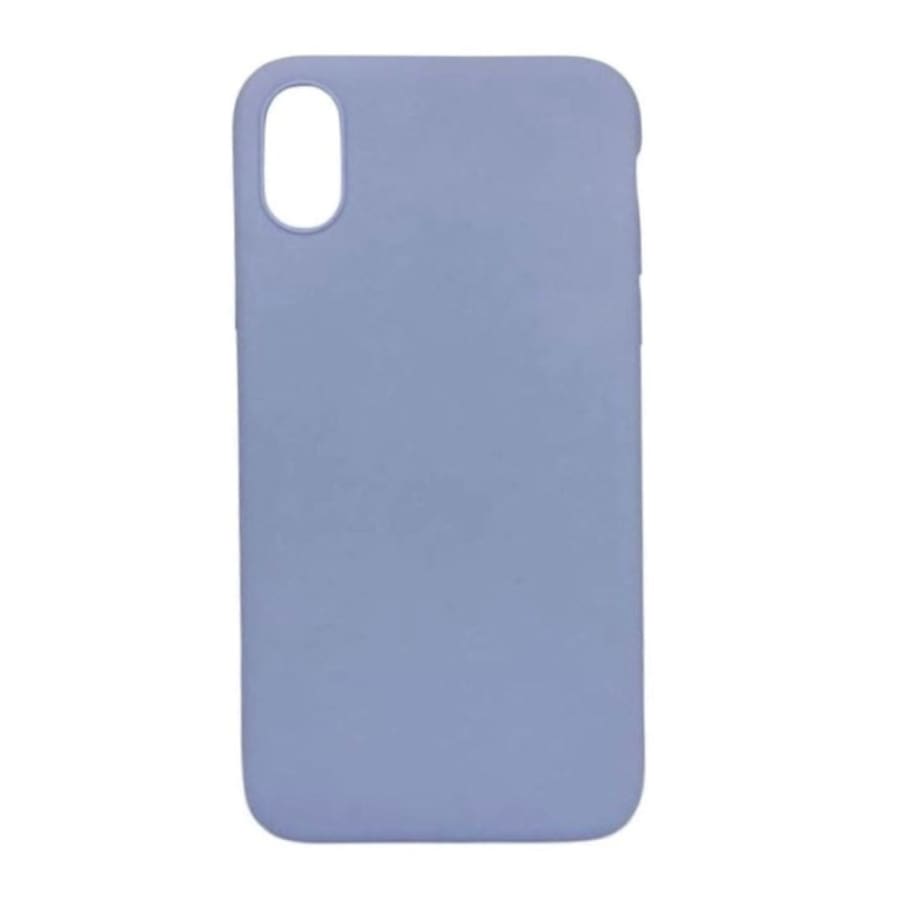 Lavender silicone phone case for iPhone X and XS by 9eight5, slim and flexible protective cover with smooth texture.