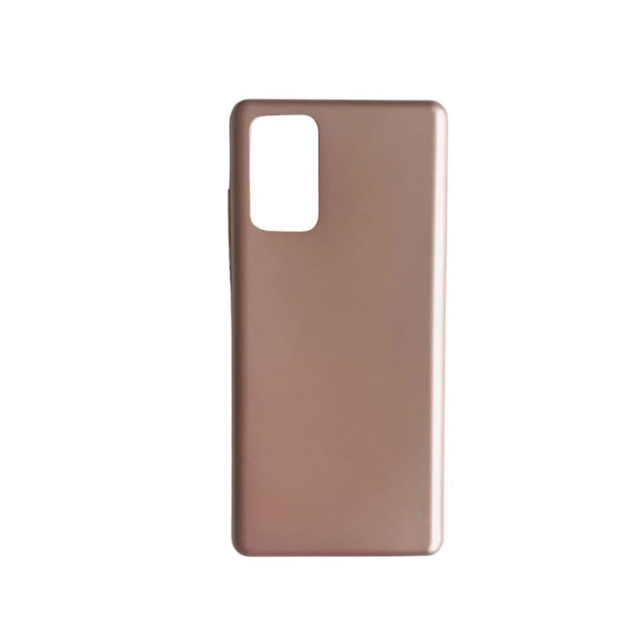 Rosegold silicone phone case for Samsung Galaxy Note 20 by 9eight5, showing a sleek, flexible cover with precise cutouts.