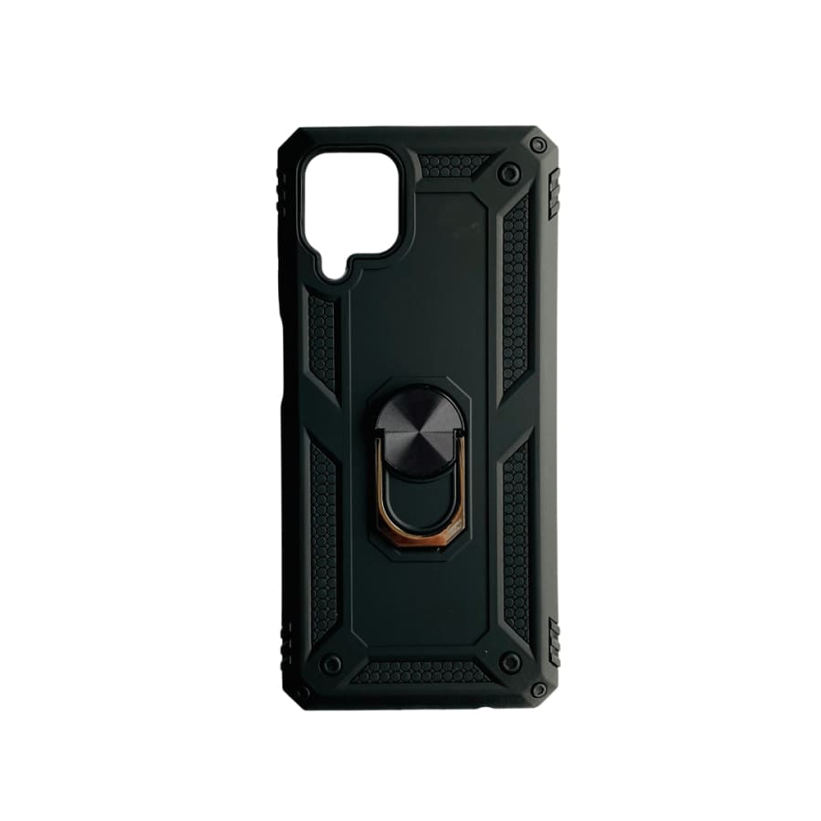 Black 9eight5 phone case for Samsung Galaxy A12 4G/5G, with a slim, protective design and precise cutouts for buttons and camera.