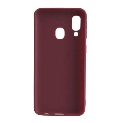 Maroon silicone phone case for Samsung Galaxy A40 by 9eight5, featuring a smooth, flexible protective cover.