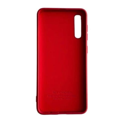 Red 9eight5 phone case for Samsung Galaxy A50 and A50S, showing a slim protective cover with textured surface.