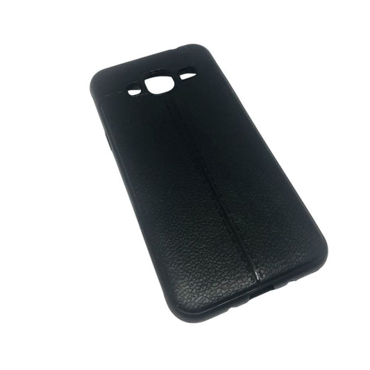 Black silicone phone case for Samsung Galaxy J3 (2016) by 9eight5, showing the textured exterior and precise cutouts for buttons.