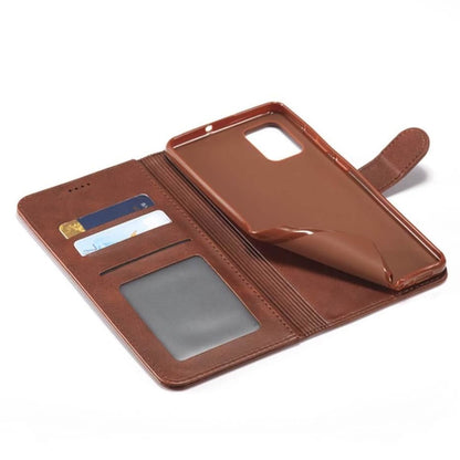 Brown synthetic leather flip case for Samsung Galaxy Note 10 Plus by 9eight5, featuring a sleek protective design for the phone.