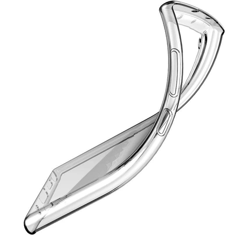 Clear silicone phone case for Samsung Galaxy Note 10 Plus by 9eight5, showing a slim, transparent design with precise cutouts.