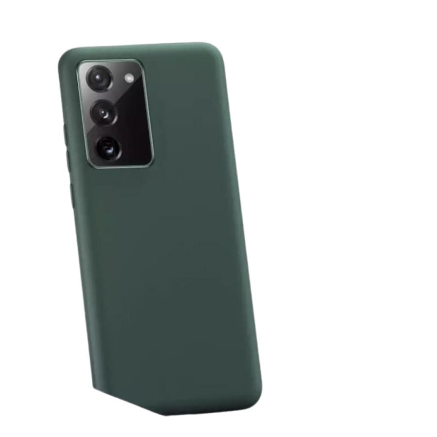 Green silicone phone case for Samsung Galaxy Note 20 by 9eight5, durable and form-fitting protective cover.