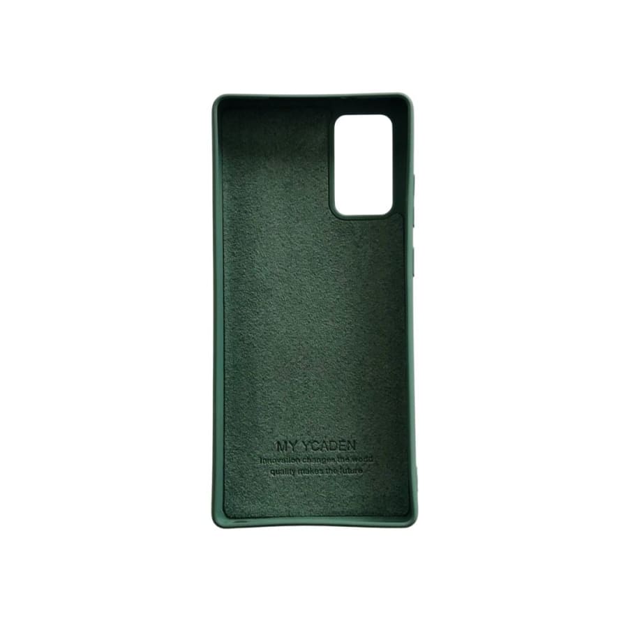 Green silicone case for Samsung Galaxy Note 20, 9eight5 phone case with soft, flexible material and precise cutouts.
