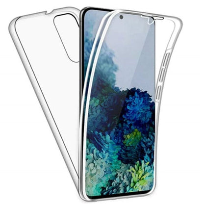 Front and back view of a 9eight5 phone case for Samsung Galaxy S10, showcasing protective design and stylish details.