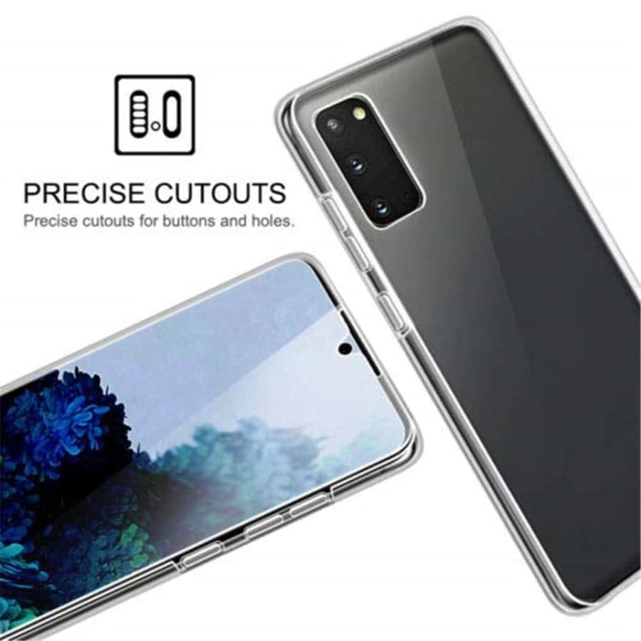 Front and back view of a 9eight5 phone case for Samsung Galaxy S10, showcasing protective design and material.