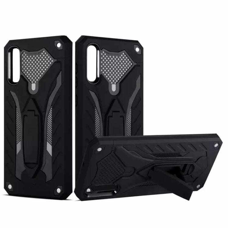 Black rugged phone case for Samsung Galaxy S20 Plus by 9eight5, featuring durable, protective material with textured grip.