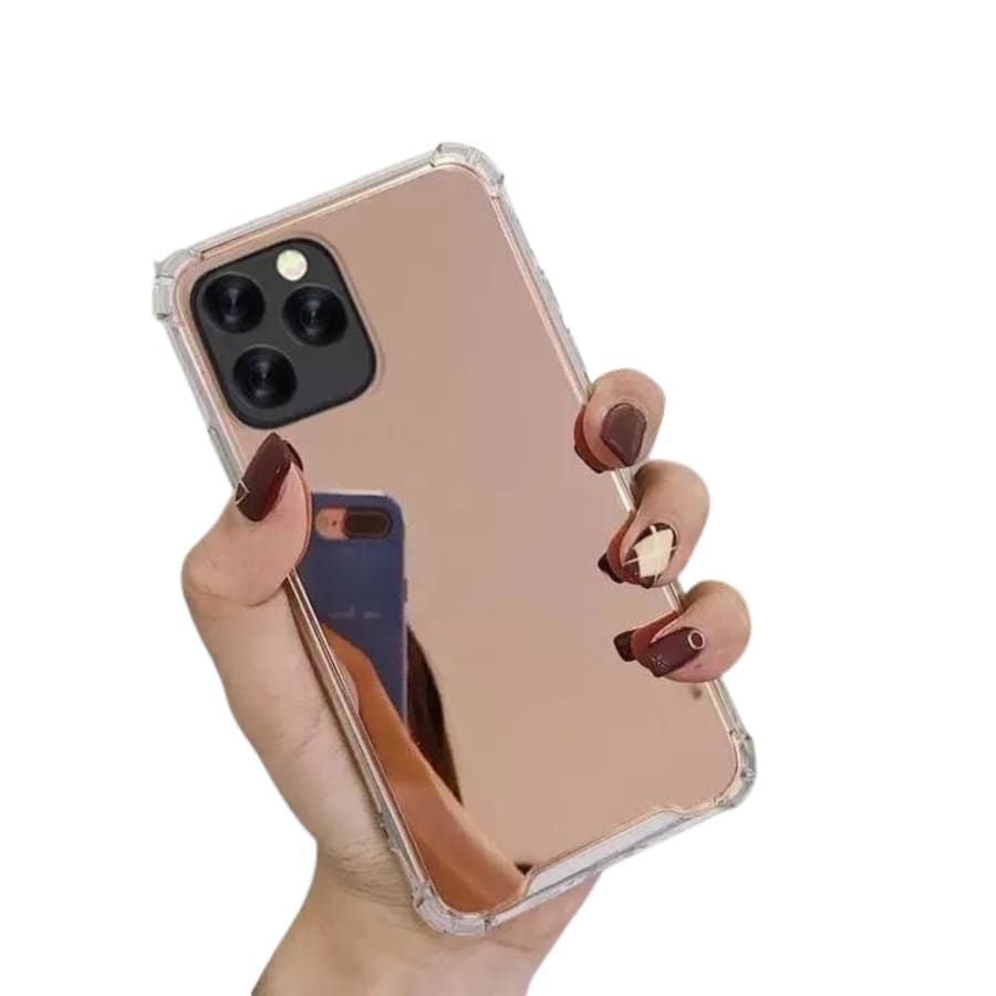 Gold mirror silicone phone case for Samsung Galaxy S20 Ultra by 9eight5, featuring a sleek, reflective finish and soft silicone material.