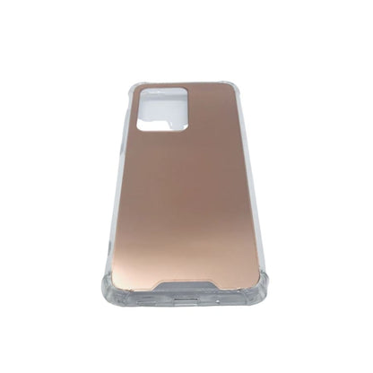 Gold mirror silicone phone case for Samsung Galaxy S20 Ultra by 9eight5, showcasing a sleek, reflective design.