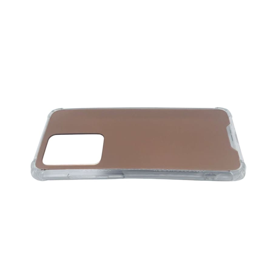Gold mirror silicone case for Samsung Galaxy S20 Ultra by 9eight5, showcasing a sleek, reflective phone cover with smooth texture.