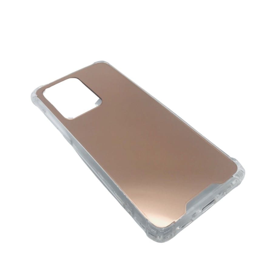 Gold mirror silicone phone case for Samsung Galaxy S20 Ultra by 9eight5, featuring a sleek, reflective surface and snug fit.