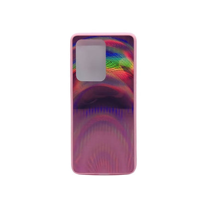 Pink rainbow silicone phone case for Samsung Galaxy S20 Ultra by 9eight5, showing the colorful, flexible protective cover.