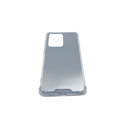 Silver mirror silicone case for Samsung Galaxy S20 Ultra by 9eight5, showing a reflective, smooth phone case with subtle branding.