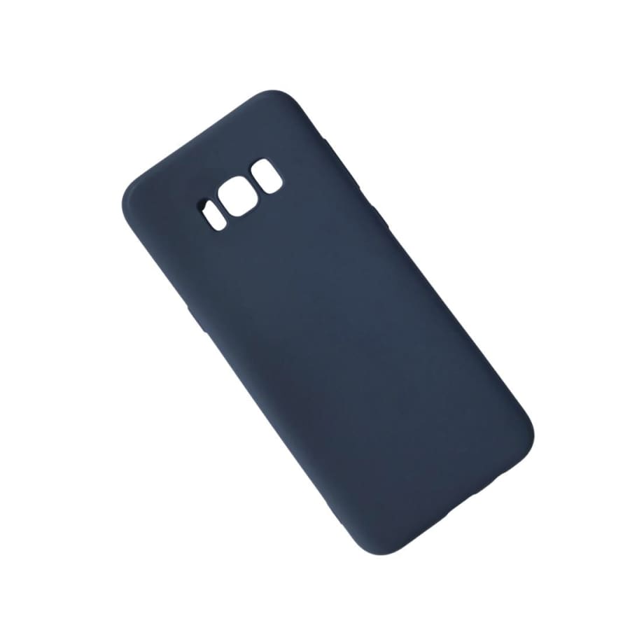 Silicone phone case for Samsung Galaxy S8 Plus by 9eight5, showing smooth, flexible material with precise cutouts for buttons and ports.