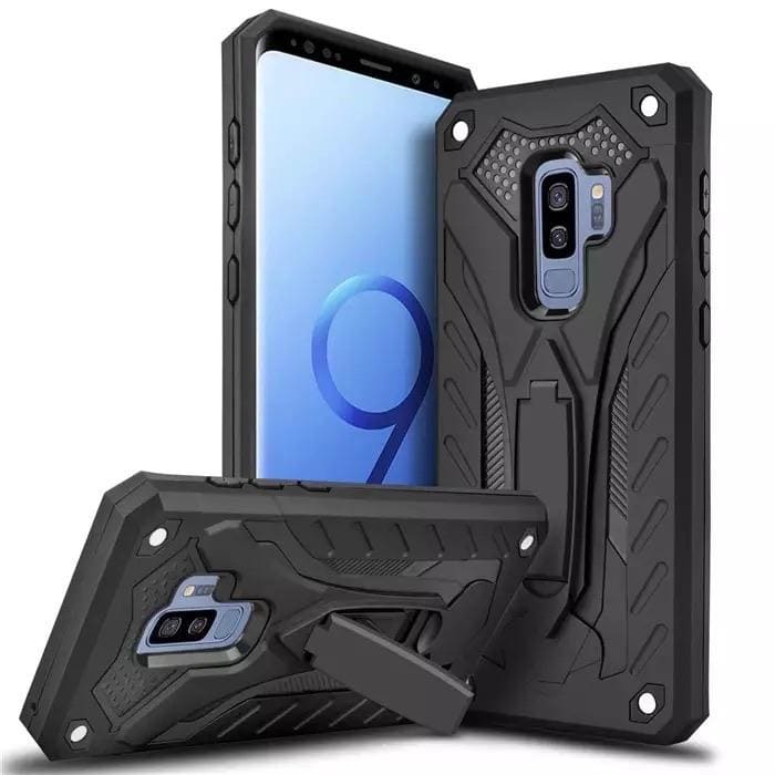 Black rugged case for Samsung Galaxy S8 Plus by 9eight5, with textured protective design and reinforced corners.