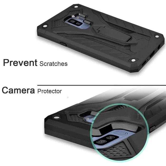 Black rugged phone case for Samsung Galaxy S8 Plus by 9eight5, featuring durable protective design and textured grip.