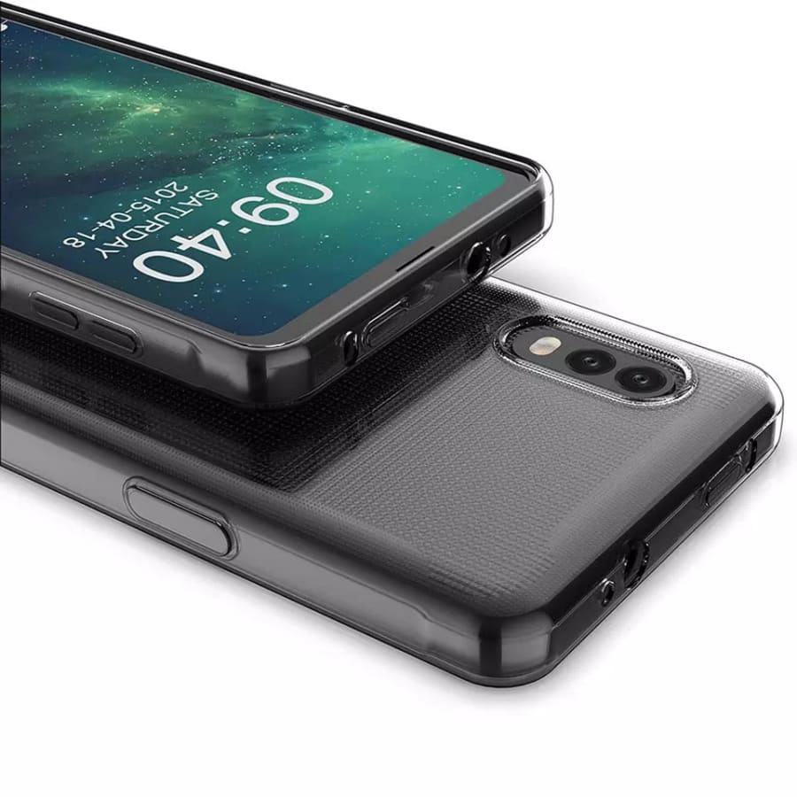 Clear phone case for Samsung Galaxy Xcover 5/5s by 9eight5, showcasing durable design and precise cutouts.