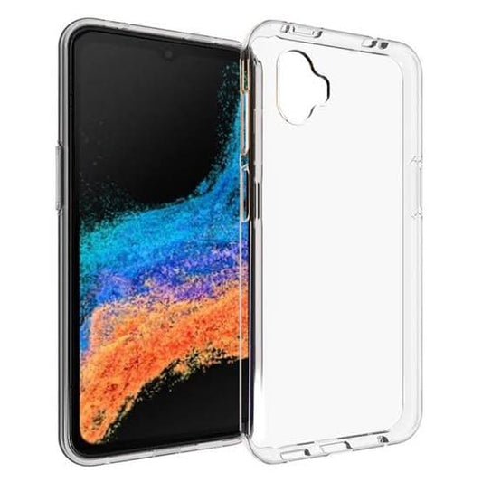 Clear phone case for Samsung Galaxy Xcover 6 Pro and Xcover Pro 2 by 9eight5, showcasing transparent design and slim profile.