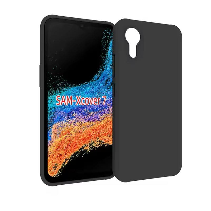 Black 9eight5 phone case for Samsung Galaxy Xcover 7, durable protective cover with precise cutouts.