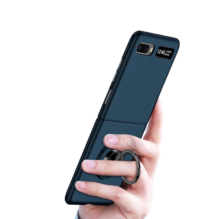 Blue 9eight5 phone case for Samsung Galaxy Z Flip 2 and Z Flip 1, protective cover with sleek design for flip phone models.