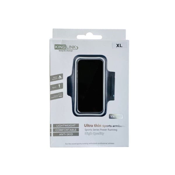 9eight5 running armband for phone cases, fits up to 6-inch screens, designed for comfortable running and active use.