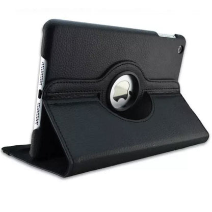 9eight5 synthetic leather cover for iPad mini 4 and 5th gen, in black, showing the stylish tablet case with textured surface.