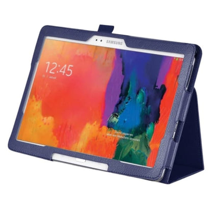 Black and navy 9eight5 tablet cover for Samsung Galaxy Note 10.1 (2014) P600 and Tab Pro 10.1 T520, showing front view with textured surface.