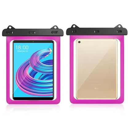 Black waterproof iPad and tablet bag by 9eight5, showing durable material and secure zipper closure for phone and tablet protection.