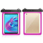 Black waterproof iPad and tablet bag by 9eight5, showing durable material and secure zipper closure for phone and tablet protection.
