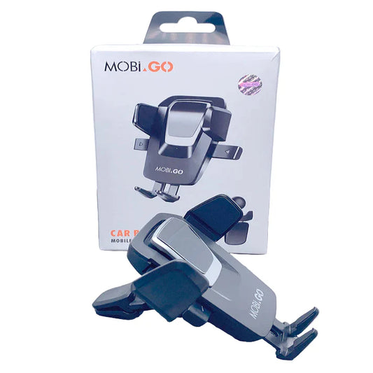 9eight5 Mobigo mobile phone car bracket holder mounted in a vehicle, designed for easy access and secure fit for phones and tablets.